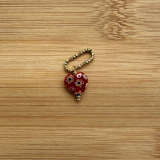 Pendentif coeur rouge